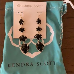 Kendra Scott long black gold earrings